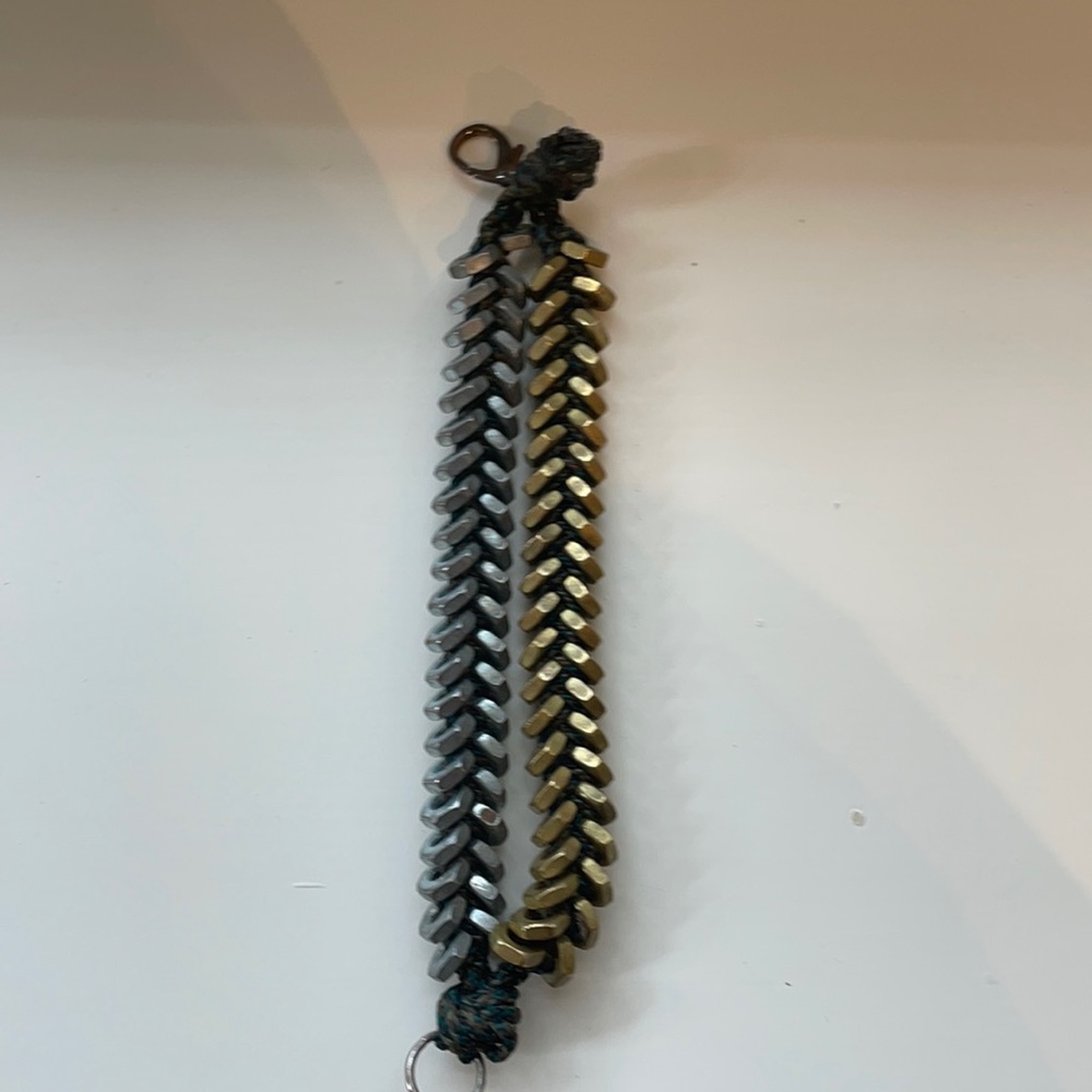 Braided Double Chain Hex Nut Bracelet